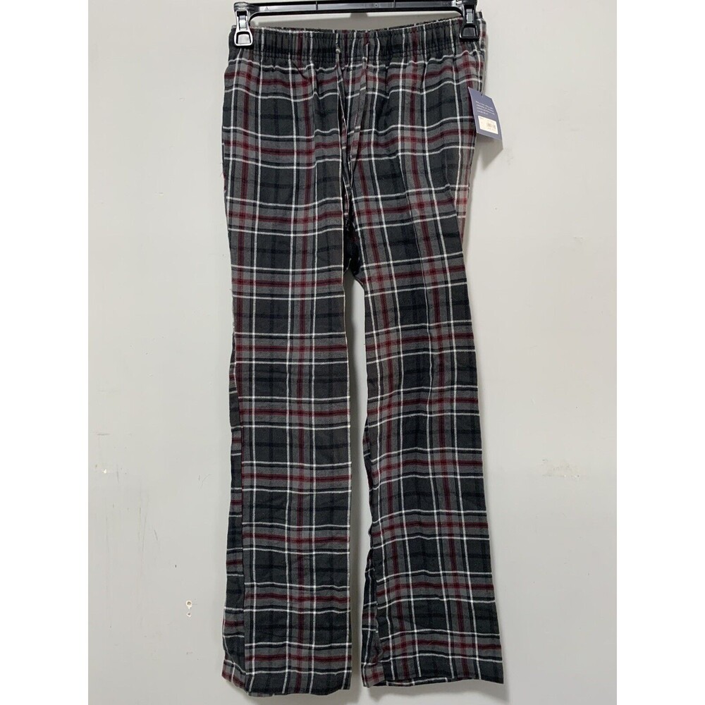 NWT Croft & Barrel Men Small Grey/Red Plaid Lounge Pants Pajama Pant Comfy Soft